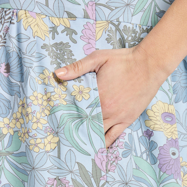 Women's  Tiered Tank Dress - Botanical Garden Pattern
