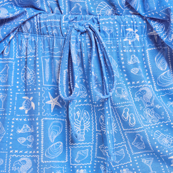 Women's Lightweight Sleep Shorts - Postage Coastal Mermaid