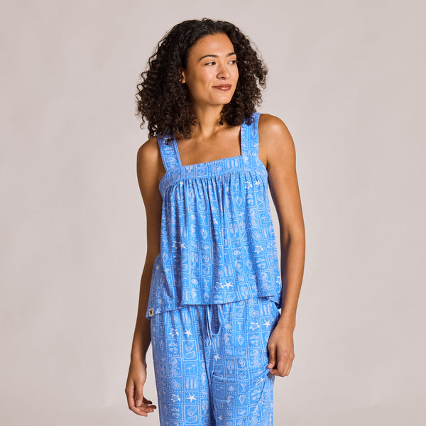 Women's Lightweight Sleep Tank - Postage Coastal Mermaid