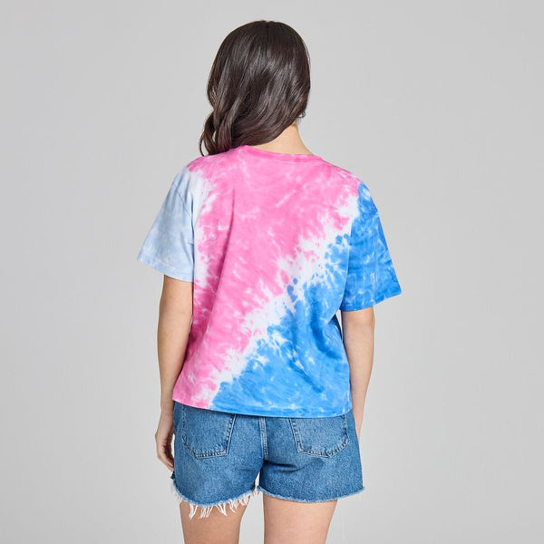 Women's Crusher Boxy Tie Dye Tee - LIG Stacked (Watermelon Pink)