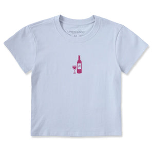 Women's Crusher-LITE Shrunken Tee - Wine With Glass
