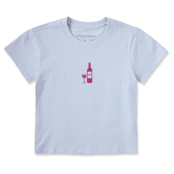 Women's Crusher-LITE Shrunken Tee - Wine With Glass
