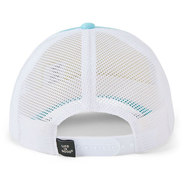 Kids Trucker Hat - LIG Vintage Wordmark (Aqua Blue)