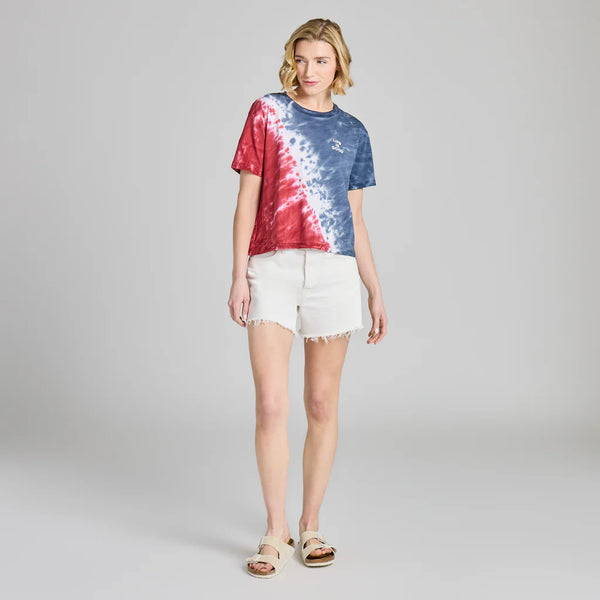 Women's Crusher Tie-Dye Boxy Tee - LIG Stacked (Darkest Blue)