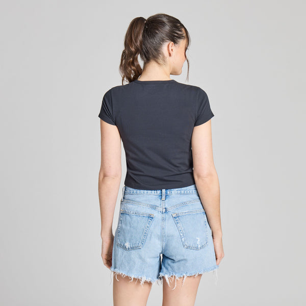Women's Baby Tee - Solid Black