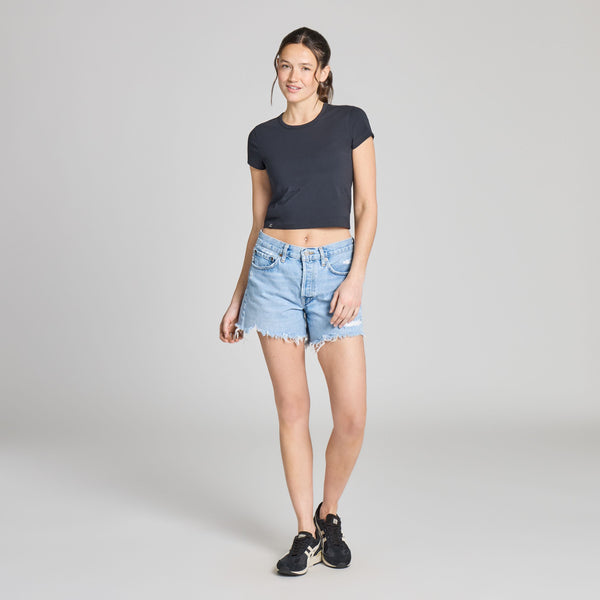 Women's Baby Tee - Solid Black
