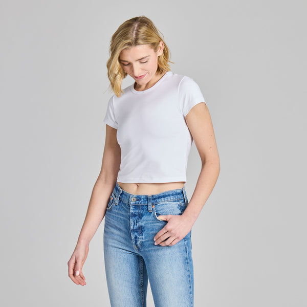 Women's Baby Tee - Solid White