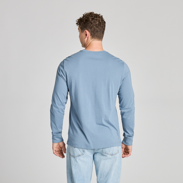 Men's Long Sleeve Crusher Tee - LIG Dual Stripes (Slate Blue)