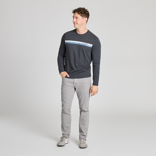 Men's Long Sleeve Crusher Tee - LIG Dual Stripes (Black)