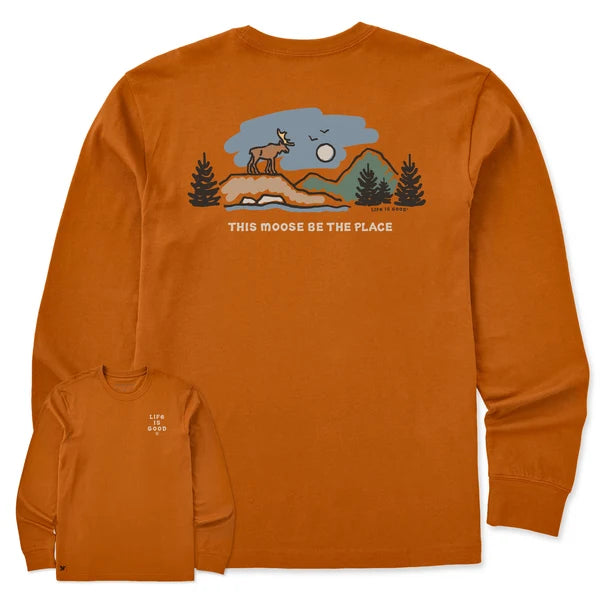 Men's Long Sleeve Crusher Tee - This Moose Be The Place
