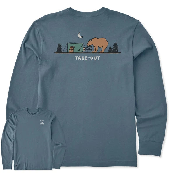 Men's Long Sleeve Crusher Tee - Take-Out Dinner