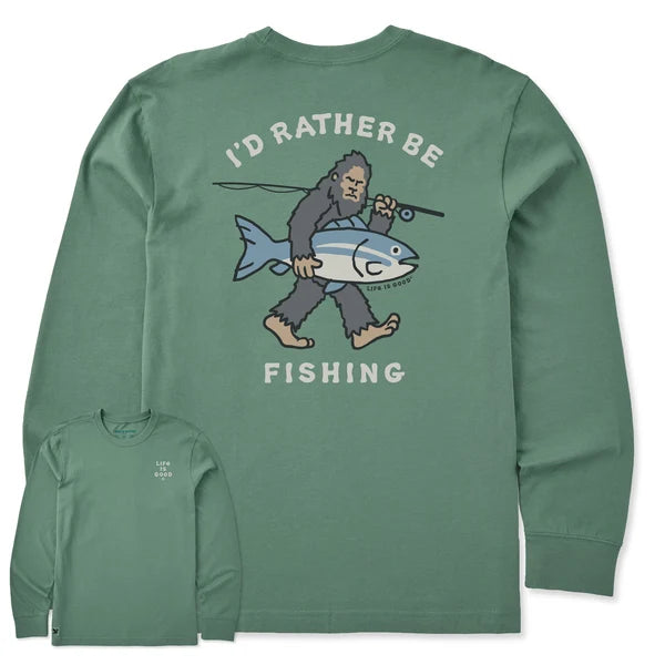 Men's Long Sleeve Crusher Tee - I'd Rather be Fishing