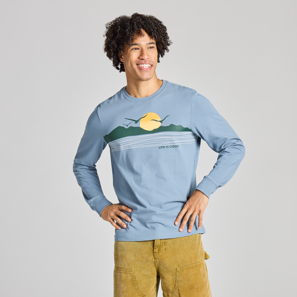 Men's Long Sleeve Crusher - Coastal Calm Sea
