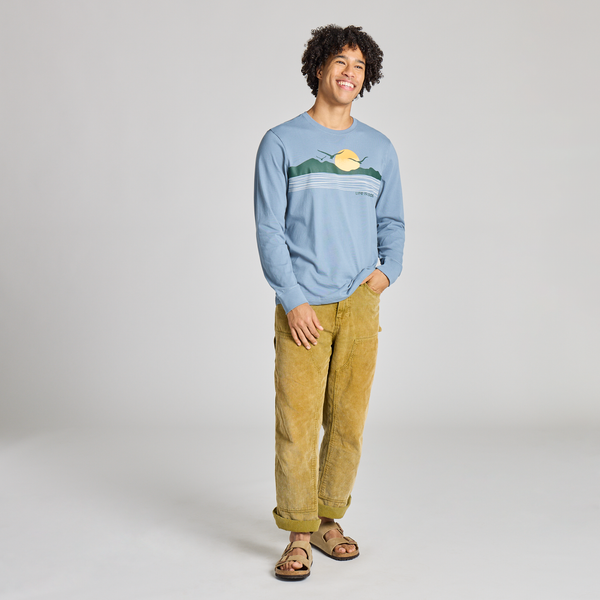 Men's Long Sleeve Crusher - Coastal Calm Sea