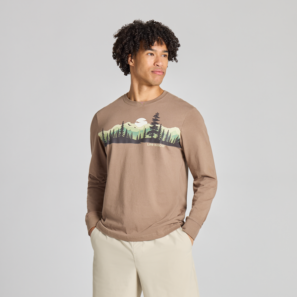 Men's Long Sleeve Crusher - Evergreen Landscape