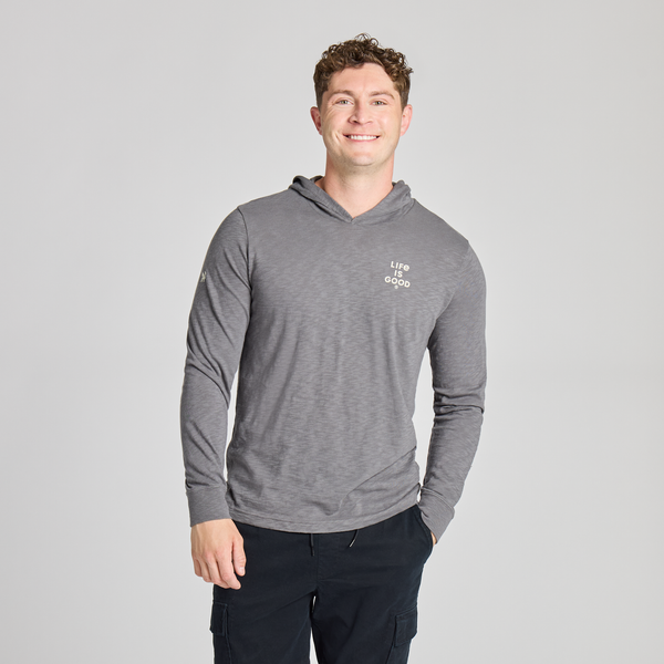 Men's Long Sleeve Hooded Slub Tee - LIG (Iron Gray)