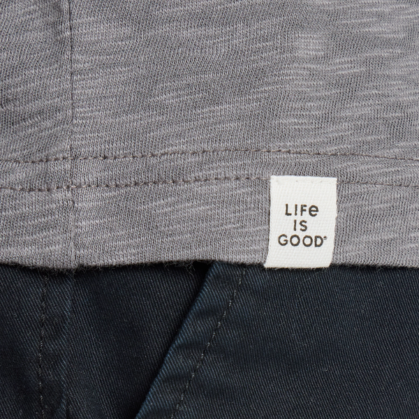 Men's Long Sleeve Hooded Slub Tee - LIG (Iron Gray)