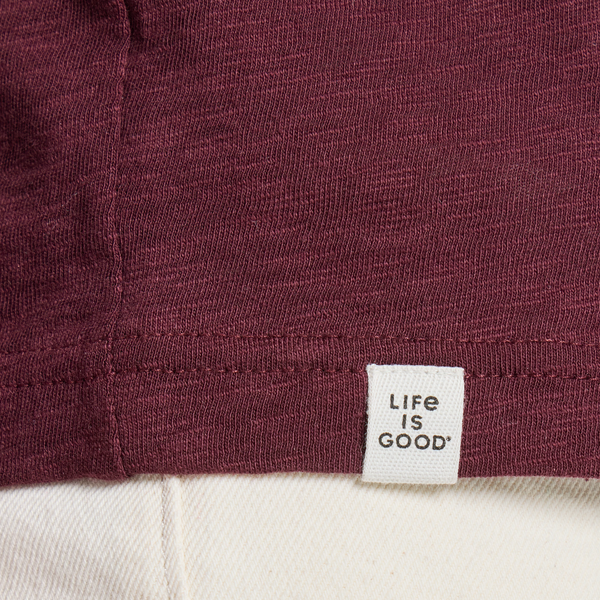 Men's Long Sleeve Hooded Slub Tee - LIG (Deep Burgundy)