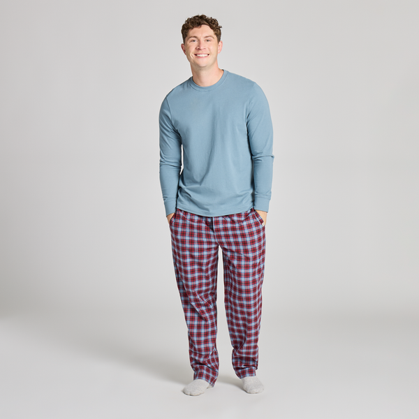 Men's Classic Sleep Pants - Deep Burgandy Checkered