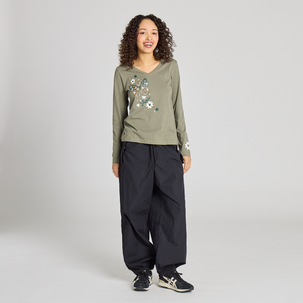 Women's Long Sleeve Crusher Vee - Butterfly Joy