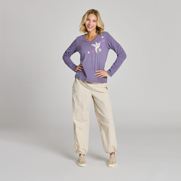 Women's Long Sleeve Crusher Vee - Grace in Bloom