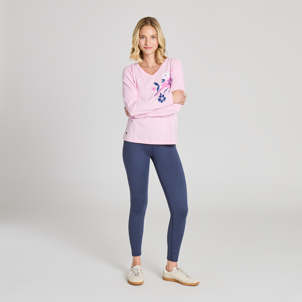Women's Long Sleeve Crusher Vee - Cardinal Bloom