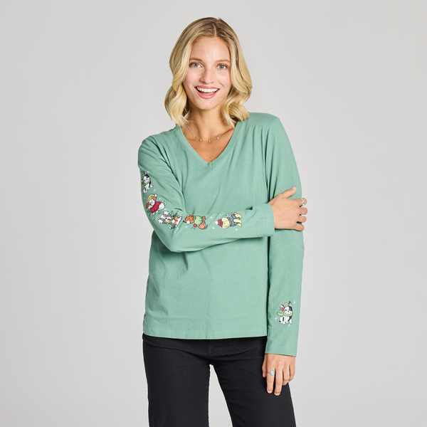 Women's Long Sleeve Crusher Vee - Winter Woofs