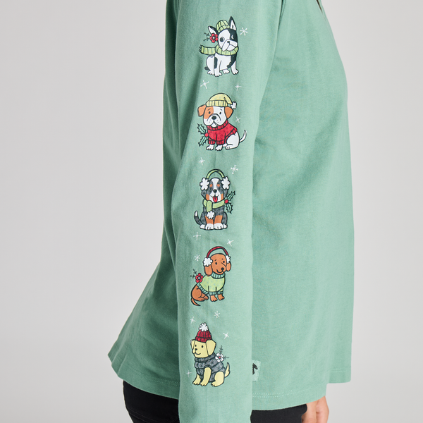 Women's Long Sleeve Crusher Vee - Winter Woofs