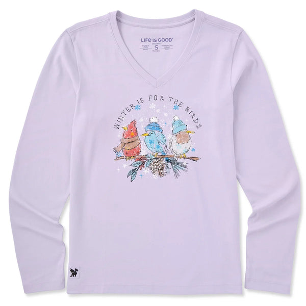 Women's Long Sleeve Crusher Vee - Winter Is For The Birds