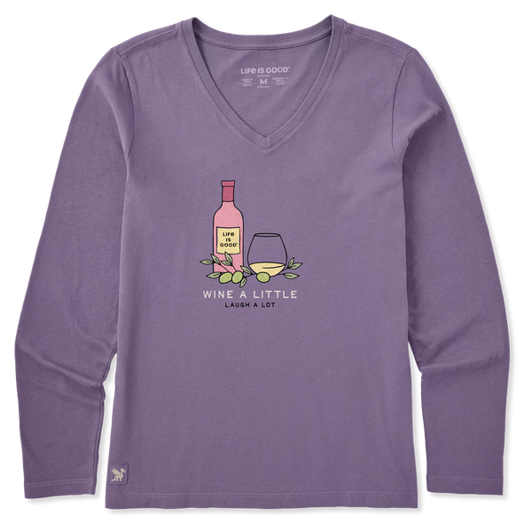 Women's Long Sleeve Crusher-LITE Vee - Wine a Little