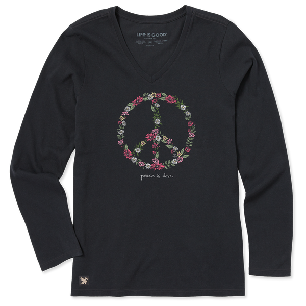 Women's Long Sleeve Crusher-LITE Vee - Wildflower Peace