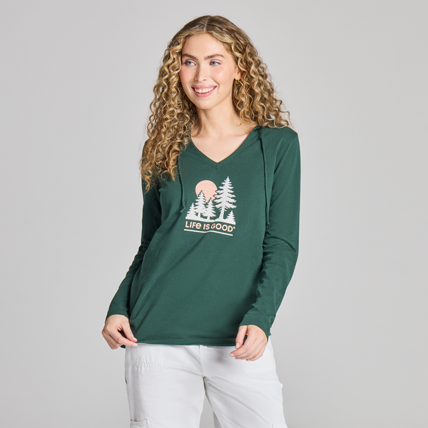 Women's Long Sleeve Hooded Crusher LITE Tee - Pine Field