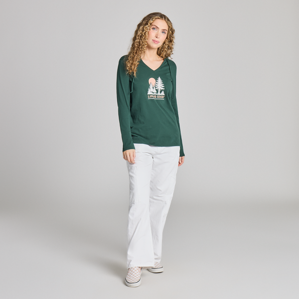 Women's Long Sleeve Hooded Crusher LITE Tee - Pine Field