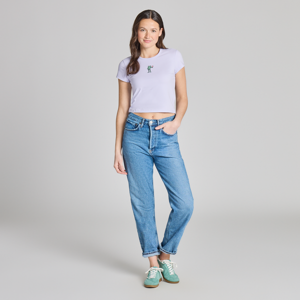 Women's Baby Tee - Frog with Wine