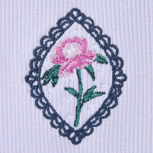 Women's Fitted Ribbed Tee - Peony Frame