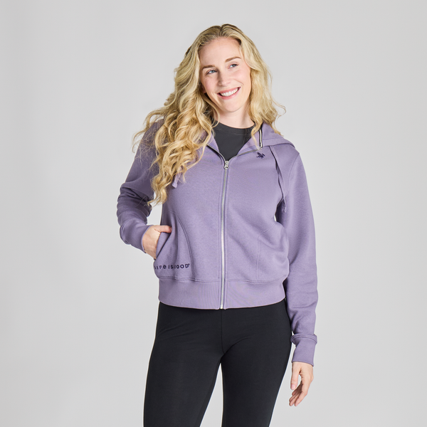 Women's Good Vibes Zip Fleece - Life is Good Dusk Purple