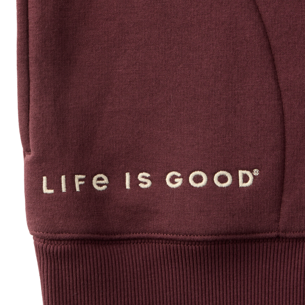 Women's Good Vibes Zip Fleece - Life is Good Dark Burgandy