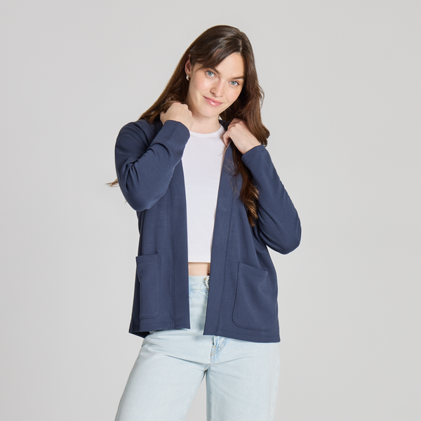 Women's Soft Touch Open Cardigan - Inkwell Blue