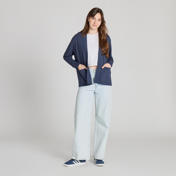 Women's Soft Touch Open Cardigan - Inkwell Blue