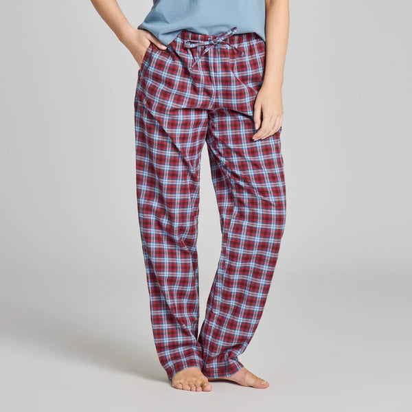 Women's Classic Sleep Pants - Deep Burgandy Checkered