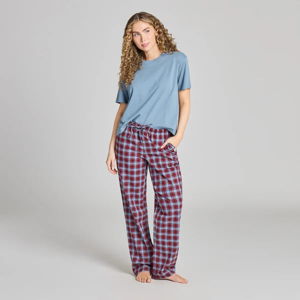 Women's Classic Sleep Pants - Deep Burgandy Checkered
