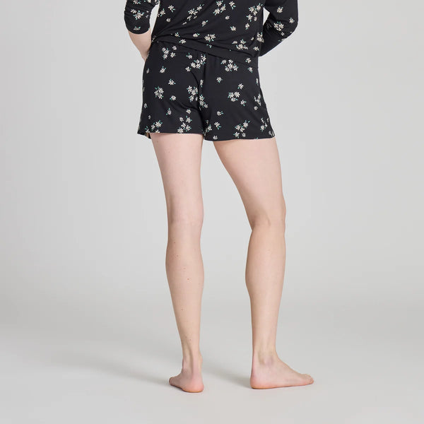 Women's Lightweight Sleep Shorts - Wild Daisy Pattern