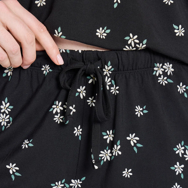 Women's Lightweight Sleep Shorts - Wild Daisy Pattern
