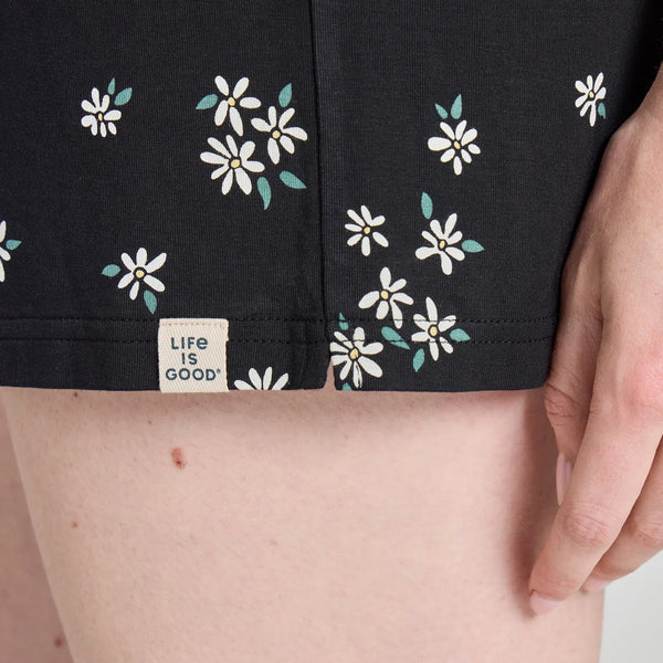 Women's Lightweight Sleep Shorts - Wild Daisy Pattern