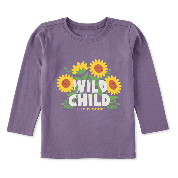 Toddler Long Sleeve Crusher Tee - Wild Child Sunflower