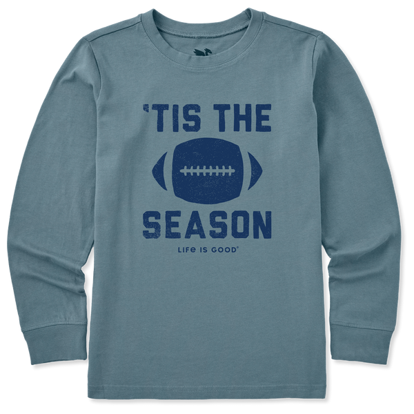 Kid's Long Sleeve Crusher Tee - Tis The Football