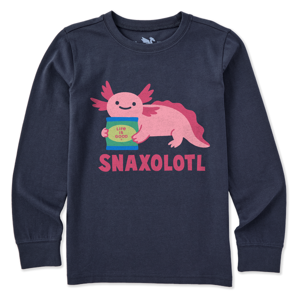 Kid's Long Sleeve Crusher Tee -  Snaxolotl Snack