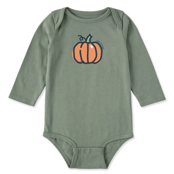 Baby Long Sleeve Bodysuit - Pumpkin MosGrn