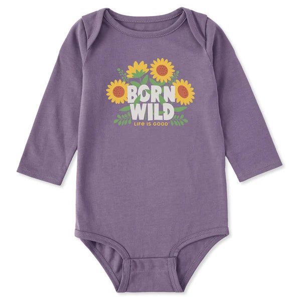 Baby Long Sleeve Bodysuit - Born Wild Sunflower