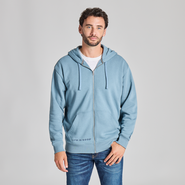 Men's Good Vibes Zip Fleece - Life is Good Slate Blue